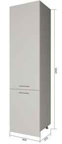 Кухонный шкаф-пенал П9 1, Белое гладкое Ламарти/Антрацит в Батайске