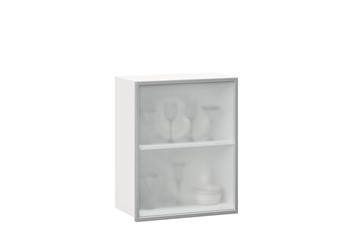 Шкаф на кухню 600, Шервуд, со стеклом правый, ЛД 281.352.000.116, белый/серый в Шахтах