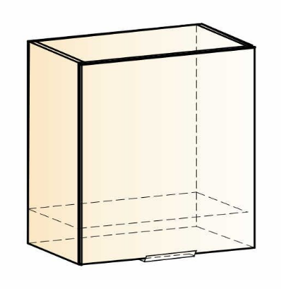Шкаф кухонный Стоун L600 Н566 (1 дв. гл.) (белый/джелато софттач) в Шахтах - изображение 1