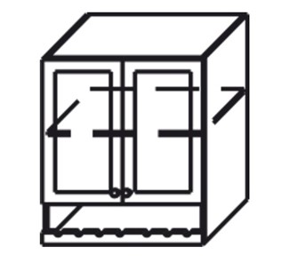 Кухонный шкаф Верона настенный двухдверный с полкой и нишей с планкой 918*600*320 мм, глянец/софт в Таганроге