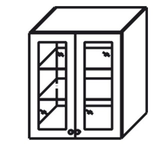 Кухонный шкаф Верона настенный двухдверный с полкой со вставкой из стекла 918*800*320 мм, глянец/софт в Шахтах