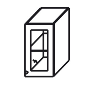 Кухонный шкаф Верона настенный однодверный с полкой со вставкой из стекла 718*400*320 мм, глянец/софт в Таганроге