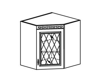 Шкаф кухонный Веста настенный угловой со вставкой из стекла 718*600*600 мм в Шахтах
