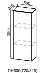 Настенный шкаф-пенал Модерн New, ПН500(720/316), МДФ в Таганроге
