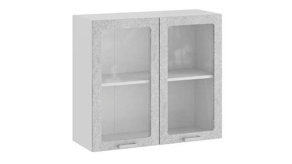 Кухонный навесной шкаф Гранита 1В8С (Белый/Бетон снежный) в Шахтах - изображение