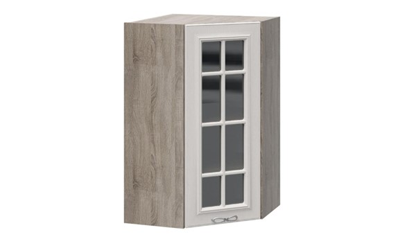 Кухонный угловой шкаф Сабрина c углом 45° со стеклом ВУ45_96-(40)_1ДРс в Шахтах - изображение