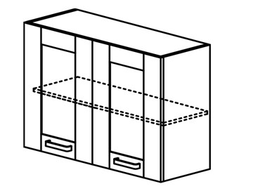 Шкаф кухонный Квадро настенный двухдверный с полкой 718*600*320 мм в Шахтах