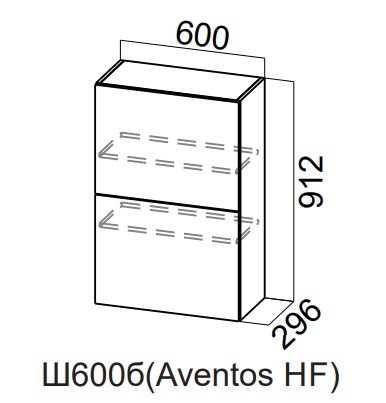 Распашной кухонный шкаф Модерн New барный, Ш600б(Aventos HF)/912, МДФ в Шахтах - изображение