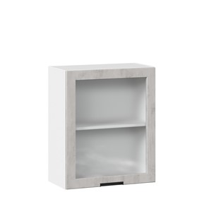 Кухонный шкаф 600 со стеклом Джамис ЛД 296.350.000.021, Белый/Белый камень в Шахтах