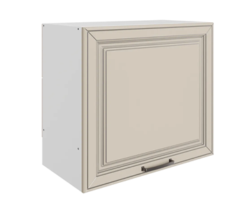 Кухонный шкаф Атланта L600 Н566 (1 дв. гл.) эмаль (белый/сливки патина платина) в Шахтах - предосмотр
