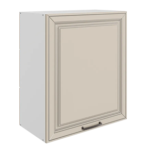 Навесной шкаф Атланта L600 Н720 (1 дв. гл.) эмаль (белый/сливки патина платина) в Шахтах