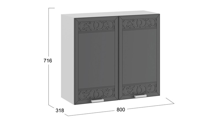 Навесной кухонный шкаф Долорес 1В8 (Белый/Титан) в Шахтах - изображение 2