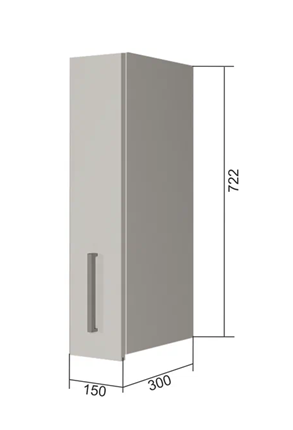 Навесной шкаф В7 15, Сатин/Белый в Шахтах - изображение