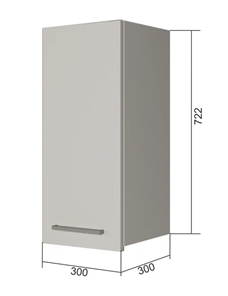 Навесной кухонный шкаф В7 30, Сатин/Белый в Батайске