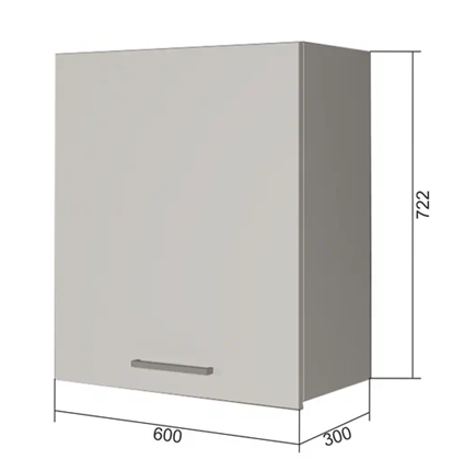 Шкаф настенный В7 60, Бетон пайн/Антрацит в Шахтах - изображение