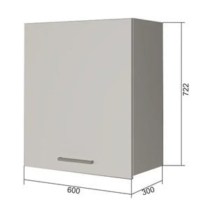 Навесной кухонный шкаф В7 60, Сатин/Белый в Шахтах