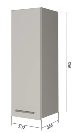 Навесной шкаф В9 30, Сатин/Белый в Шахтах - изображение