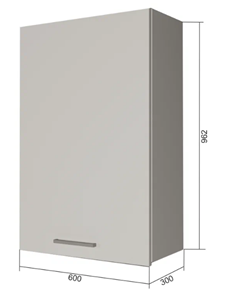 Навесной кухонный шкаф В9 60, Сатин/Белый в Таганроге