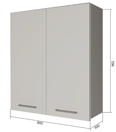 Шкаф на кухню В9 80, Сатин/Белый в Шахтах - изображение