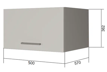 Навесной шкаф ВГ50Г, Белое гладкое Ламарти/Белый в Батайске