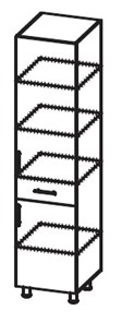 Шкаф-пенал с ящиком Модерн А40 МДФ глянец, металлик, премиум в Батайске