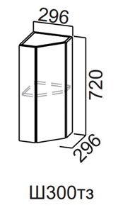 Кухонный шкаф торцевой закрытый Модерн New, Ш300тз/720, МДФ в Шахтах