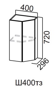 Кухонный шкаф торцевой закрытый Модерн New, Ш400тз/720, МДФ в Шахтах - предосмотр