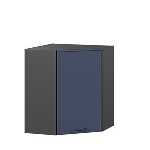 Шкаф угловой настенный Индиго ЛД 298.610.000.158, Чёрный/Тёмно-синий в Батайске
