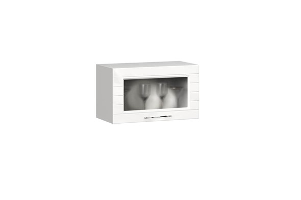 Шкаф кухонный для вытяжки Анастасия 600 стекло 002.521.000 белый глянец в Шахтах - изображение