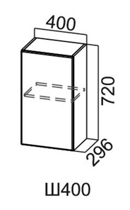 Навесной шкаф Модус, Ш400/720, цемент светлый в Шахтах - предосмотр