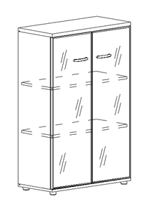 Шкаф средний Albero, со стеклом в рамке (78х36,4х119,4) в Шахтах