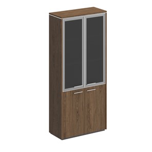 Шкаф для документов Velar, дуб табачный, со стеклянными дверьми (94х41х212) ВЛ 343 в Шахтах