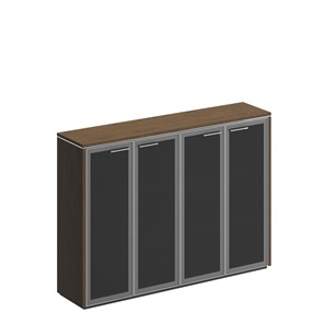 Шкаф для документов средний Velar, дуб табачный, со стеклянными дверьми (183х41х132) ВЛ 323 в Шахтах