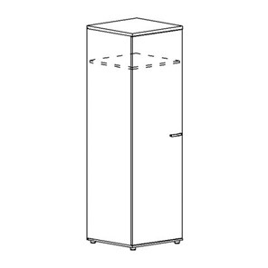 Шкаф для одежды глубокий узкий А4, (60x59x193) белый премиум А4 9312 БП в Шахтах