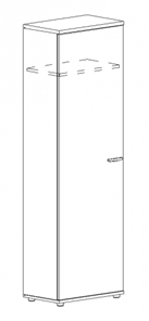 Шкаф для одежды узкий А4, (60x36.4x193) белый премиум А4 9308 БП в Шахтах