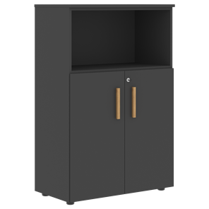 Шкаф с глухими малыми дверьми FORTA Черный Графит  FMC 80.3 (Z) (798х404х1197) в Шахтах