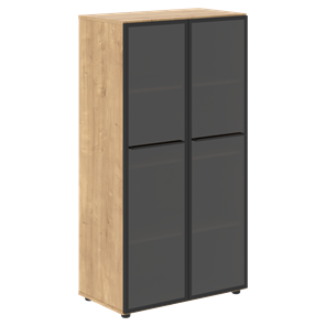 Шкаф со стеклянными дверцами  средней высоты LOFTIS Дуб Бофорд LMC 80.2 (800х430х1517) в Шахтах