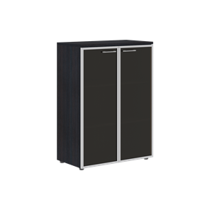 Шкаф средний со стеклянными  дверьми XTEN Дуб Юкон XMC 85.7 (850х410х1165) в Шахтах