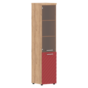 Шкаф-стеллаж TORR LUX TLHC 42.2 R колонка комбинированная с топом 435х452х1958 Дуб Бофорд/ Красный в Шахтах
