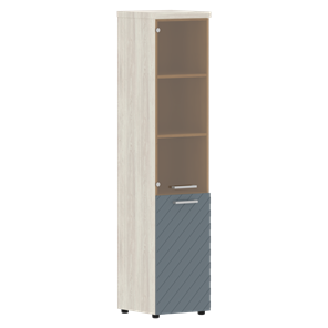 Шкаф-стеллаж TORR LUX TLHC 42.2 R колонка комбинированная с топом 435х452х1958 Сосна Эдмонт/ Серо-голубой в Шахтах