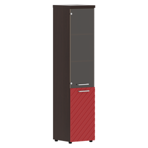 Шкаф-стеллаж TORR LUX TLHC 42.2 R колонка комбинированная с топом 435х452х1958 Венге/ Красный в Шахтах