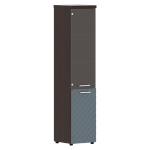 Стеллаж с дверью TORR LUX TLHC 42.2 R колонка комбинированная с топом 435х452х1958 Венге/Серо-голубой в Шахтах