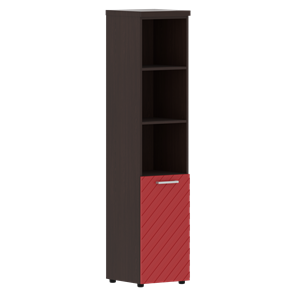 Стеллаж с дверью TORR LUX TLHC 42.5 R колонка с глухой малой дверью и топом 435х452х1958 Венге/ Красный в Шахтах