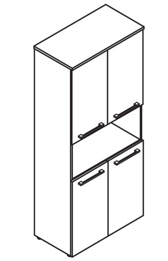 Шкаф высокий MORRIS  Дуб Базель/Венге Магия MHC 85.4 (854х423х1956) в Шахтах - изображение 2
