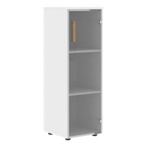 Шкаф колонна средний со стеклянной правой дверью FORTA Белый FMC 40.2 (R) (399х404х801) в Шахтах - предосмотр