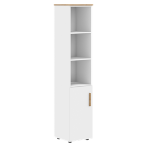 Высокий шкаф с глухой малой дверью  левой FORTA Белый-Дуб Гамильтон FHC 40.5 (L) (399х404х1965) в Шахтах