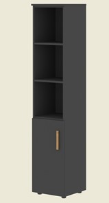 Высокий шкаф с глухой малой дверью  левой FORTA Черный Графит  FHC 40.5 (L) (399х404х1965) в Шахтах