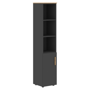 Высокий шкаф с глухой малой дверью  левой FORTA Графит-Дуб Гамильтон  FHC 40.5 (L) (399х404х1965) в Шахтах