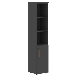 Шкаф колонна высокий с глухой малой дверью правой FORTA Черный Графит  FHC 40.5 (R) (399х404х1965) в Шахтах