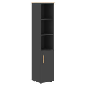 Высокий шкаф колонна с глухой малой дверью правой FORTA Графит-Дуб Гамильтон  FHC 40.5 (R) (399х404х1965) в Шахтах